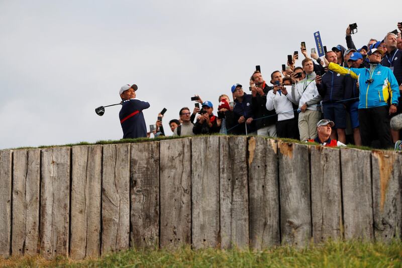 Team USA's Tiger Woods in action. Reuters