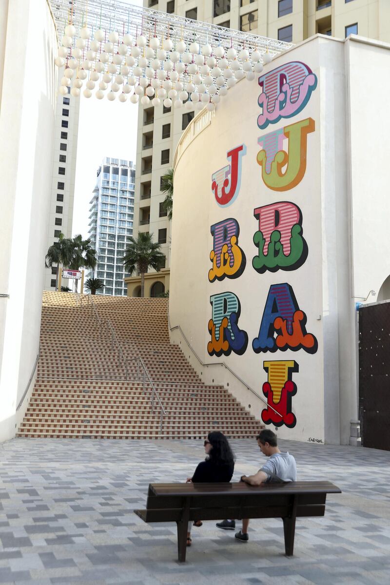 Dubai, United Arab Emirates - Reporter: N/A: Photo project. Street art and graffiti from around the UAE. Monday, January 27th, 2020. JBR, Dubai. Chris Whiteoak / The National