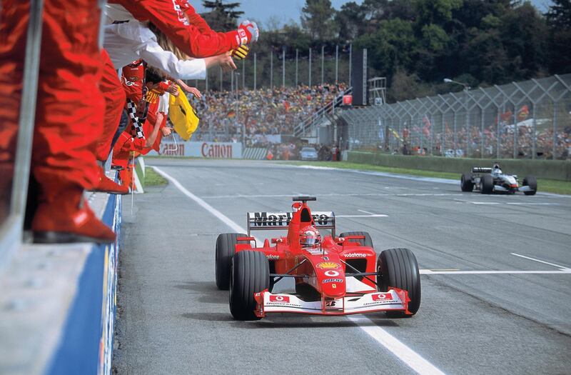 Michael Schumacher in his 2002 Formula 1 Ferrari. Sutton Motorsport Images