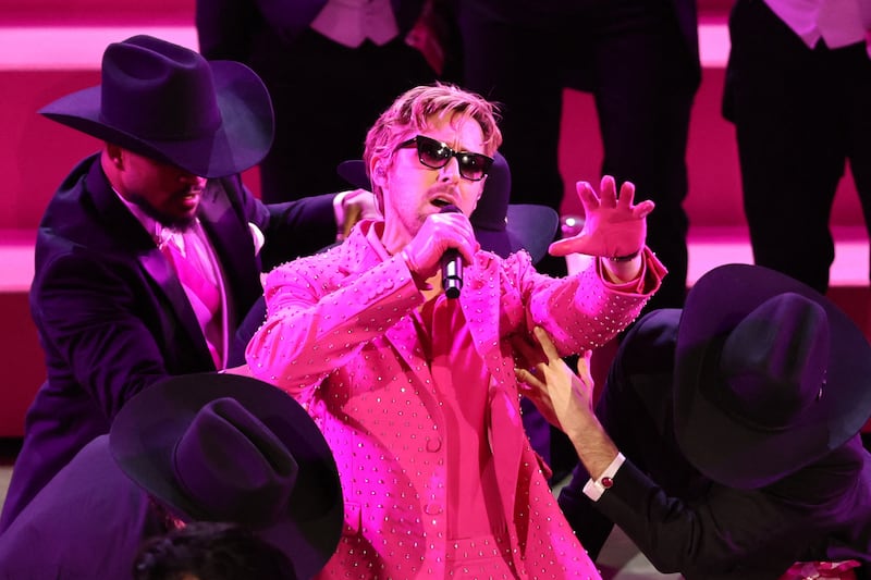 Ryan Gosling performs I'm Just Ken from Barbie during the Oscars ceremony. Reuters / Mike Blake
