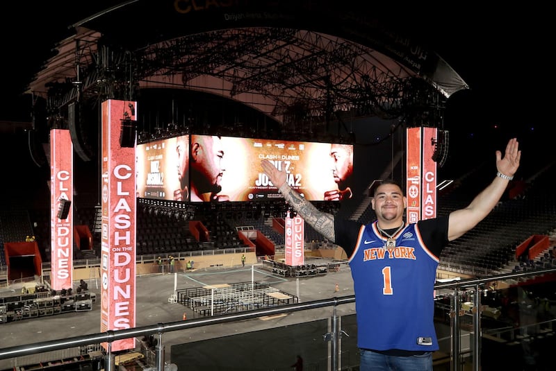 Andy Ruiz Jr at the Diriyah Arena in Riyadh on Wednesday. PA