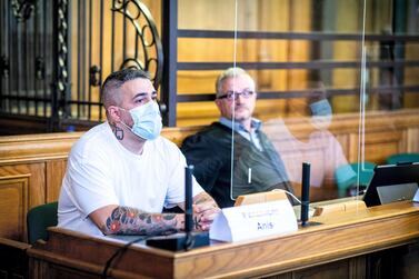 Bushido attends court during the Arafat Abou-Chaker trial in August 2020 in Berlin. Getty Images