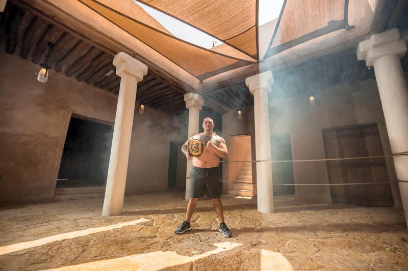 Andy Ruiz Jr during a photo shoot for "Clash of the Dunes". Credit General Sports Authority