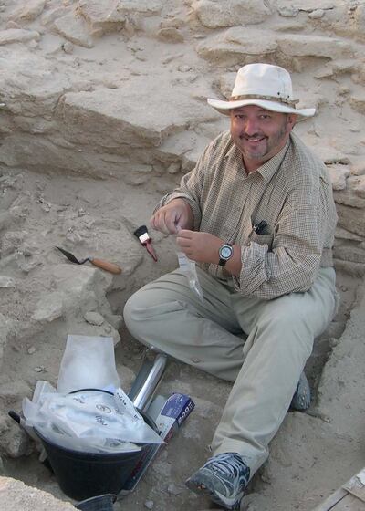 Dr Mark Beech excavating on Marawah island in 2004. Courtesy: Richard Cuttler