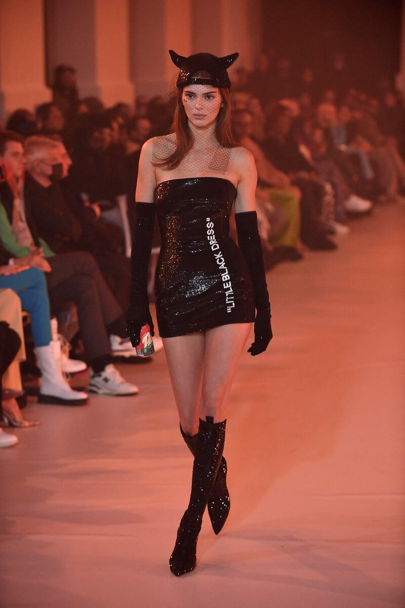 US model Kendall Jenner walks the runway. AFP