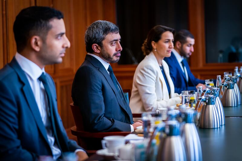 Sheikh Abdullah bin Zayed Al Nahyan, Minister of Foreign Affairs and International Cooperation, met his German counterpart Annalena Baerbock in Berlin on Wednesday. Images: Wam