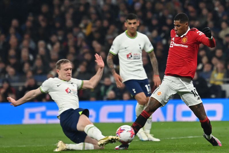 Oliver Skipp – 6. Beaten twice in a matter of seconds by Rashford who skipped past the Spurs player in the build-up to Sancho’s goal. Later produced a crucial challenge to deny the United goalscorer a shooting opportunity. AFP