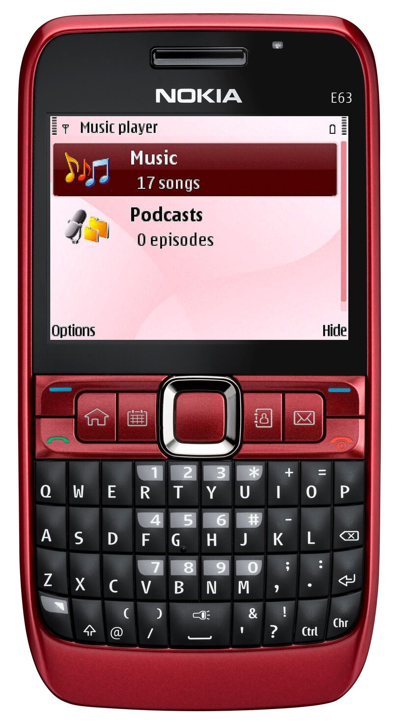 A handout image of Nokia E63 (Courtesy: Nokia)