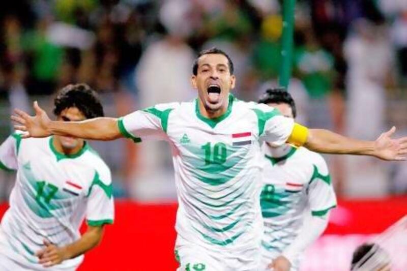 Younus Mahmoud scored the only goal in Iraq's Group C victory over Indonesia in Dubai. Jake Badger for The National