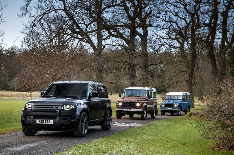 A 2022 Defender V8 takes its dad and grandad out for a ramble.