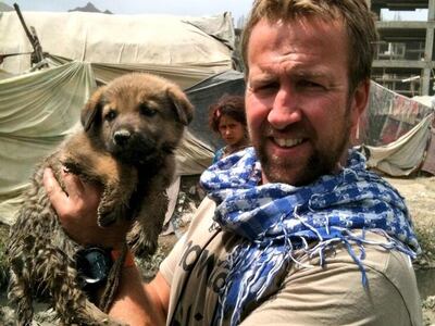 Pen Farthing with a rescued dog. Photo: Pen Farthing / Twitter