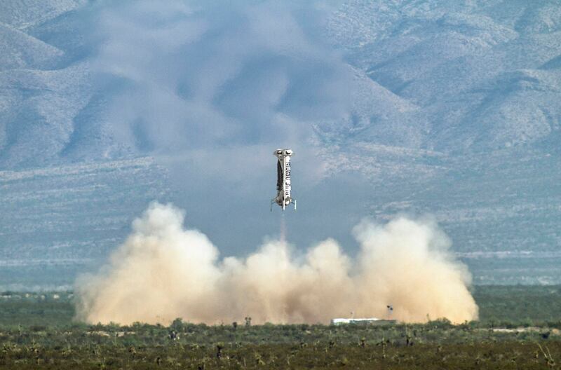 Blue Origin's New Shepard rocket launch outside of Van Horn, Texas. Photo: Blue Origin