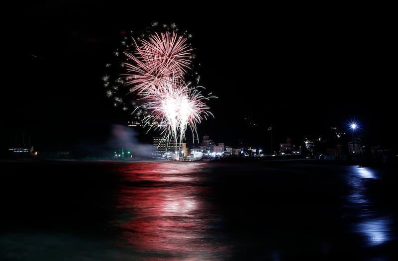 Fireworks illuminate the sky over the Jeongdongjin beach in Gangneung, Ganwon-province, South Korea.  EPA