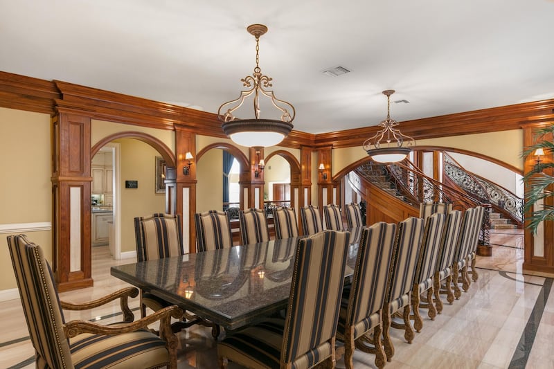 A 16-seater formal dining room