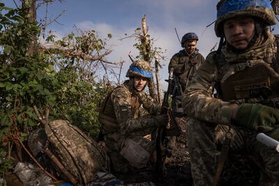 Ukrainian troops south of Bakhmut, in Donetsk region, eastern Ukraine. AP