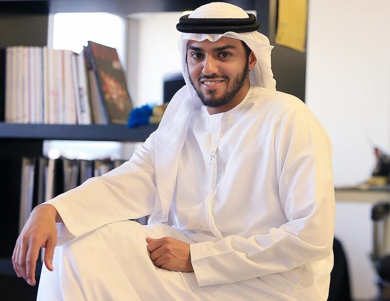 Salem Al Qassimi, founder of Fikra Design Studio, believes that a lot of the younger generation are more comfortable typing in English than they are in Arabic. Satish Kumar / The National 