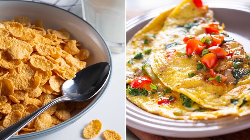 Replace sugary cereals with a vegetable omelette. Getty Images