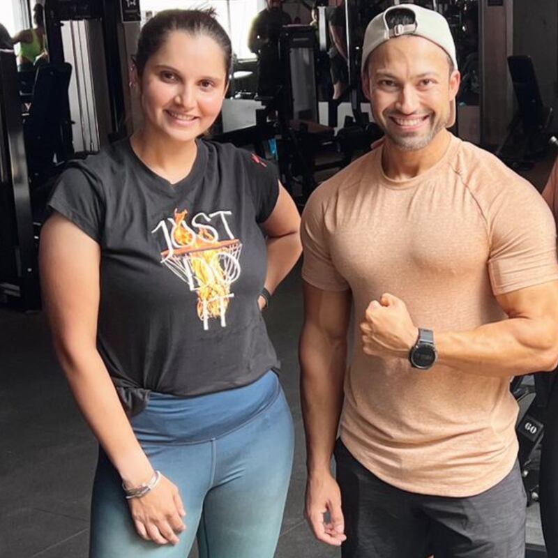 Yasir Khan with Indian tennis player Sania Mirza, a client who has taken on his holistic transformation challenge. Photo: Yasir Khan