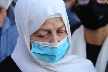 Bahia Hariri, sister of the former Prime Minister Rafik Hariri, mourns after hearing the Special Tribunal for Lebanon's verdict in the trial of her brother's assassins, Beirut, Lebanon, August 18, 2020. EPA