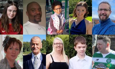 Creeslough explosion victims: (top row, left to right) Leona Harper, 14, Robert Garwe, 50, Shauna Flanagan Garwe, 5, Jessica Gallagher, 24, and James O'Flaherty, 48, and (bottom row, left to right) Martina Martin, 49, Hugh Kelly, 59, Catherine O'Donnell, 39, her 13-year-old son James Monaghan, and Martin McGill, 49. PA