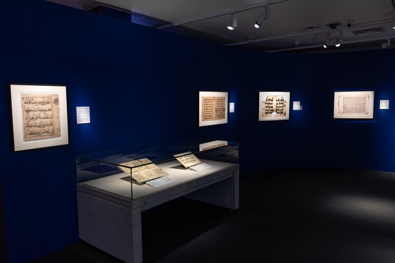 Sacred Words, Timeless Calligraphy presents rare Quranic manuscripts and examples of Islamic calligraphy spanning 14 centuries. Photo: Sharjah Museum of Islamic Civilisation