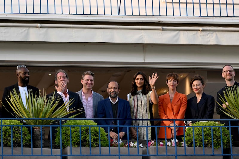 Cannes Film Festival jury members from left to right: French director Ladj Ly; French actor and president of the jury Vincent Lindon; US film director Jeff Nichols; Iranian director Asghar Farhadi; Indian actress Deepika Padukone; British actress Rebecca Hall; Italian actress Jasmine Trinca; and Norwegian film director Joachim Trier on the eve of the opening ceremony. AFP