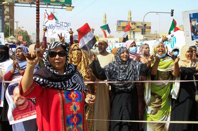 Sudanese anti-military protesters in Khartoum, Sudan. AFP