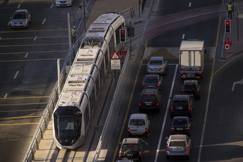 A total of 1,400 traffic violations involving the Dubai Tram have been committed since the service was launched on November 11, 2014. Antonie Robertson / The National