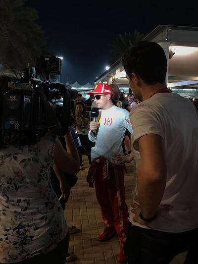Kimi Raikkonen is interviewed after qualifying. Adam Workman / The National