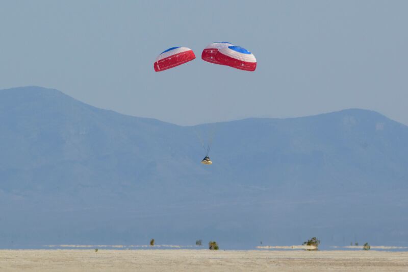 Boeing completed a key test of its CST-100 Starliner spacecraft for Nasa in 2020, after it successfully docked with the International Space Station and landed back on Earth safely. Photo: NASA via AP