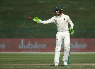 ABU DHABI, UNITED ARAB EMIRATES - OCTOBER 18:  Tim Paine of Australia in action during day three of the Second Test match between Australia and Pakistan at Sheikh Zayed stadium on October 18, 2018 in Abu Dhabi, United Arab Emirates.  (Photo by Francois Nel/Getty Images)