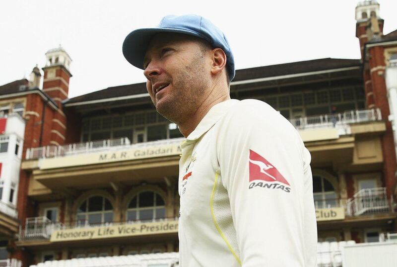 Michael Clarke shown at The Oval on Tuesday for a photoshoot ahead of the fifth Ashes Test. Ryan Pierse / Getty Images / August 18, 2015  