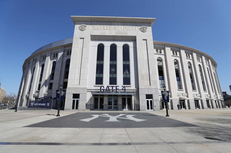 Yankee Stadium is empty on the scheduled date for Opening Day March 26, 2020 in the Bronx, New York. AFP