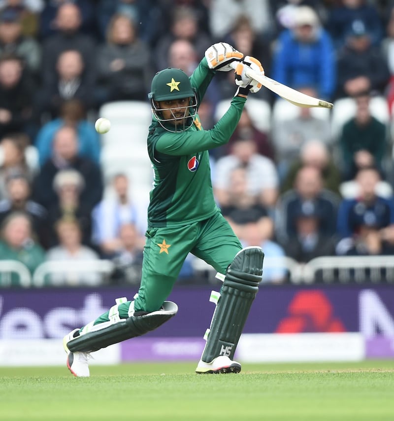 NOTTINGHAM, ENGLAND - MAY 17: Babar Azam of Pakistan drives the ball while batting during the 4th Royal London ODI match between England and Pakistan at Trent Bridge on May 17, 2019 in Nottingham, England. (Photo by Nathan Stirk/Getty Images)