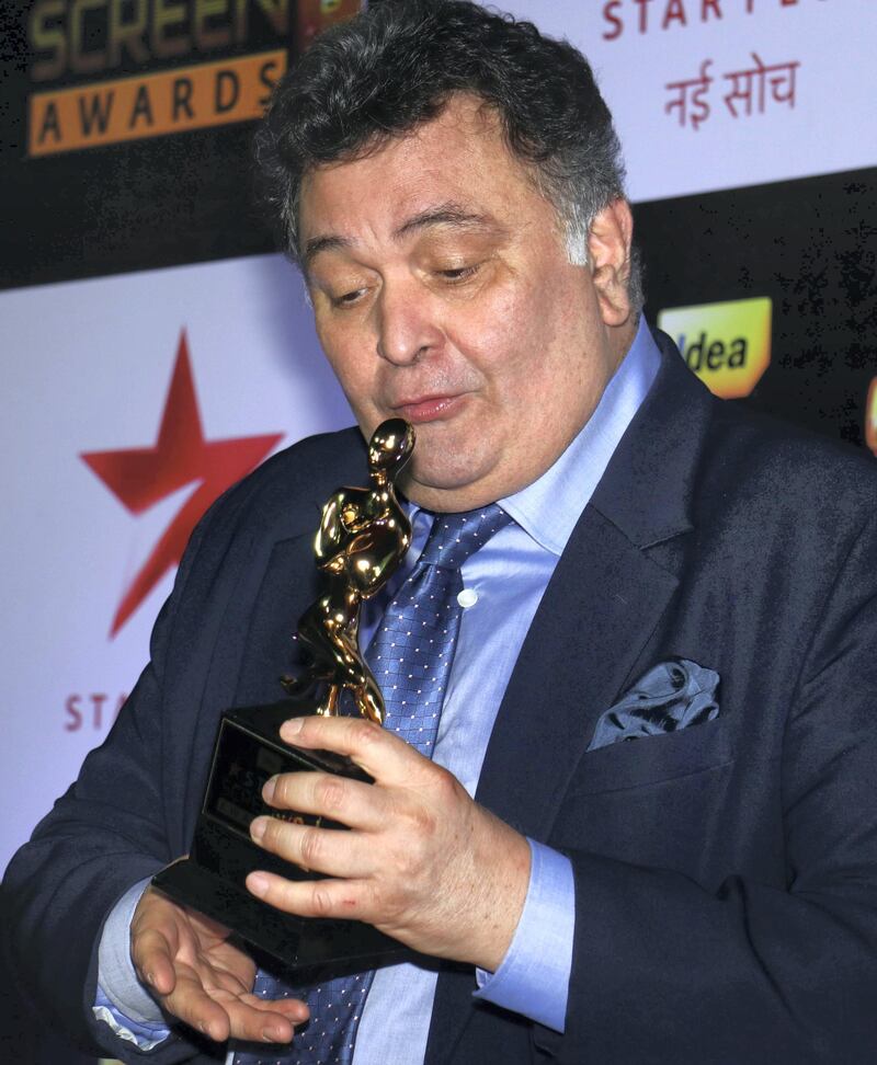 Indian Bollywood actor Rishi Kapoor attends the 23rd annual 'Star Screen Awards 2016' in Mumbai on December 4, 2016. (Photo by - / AFP)