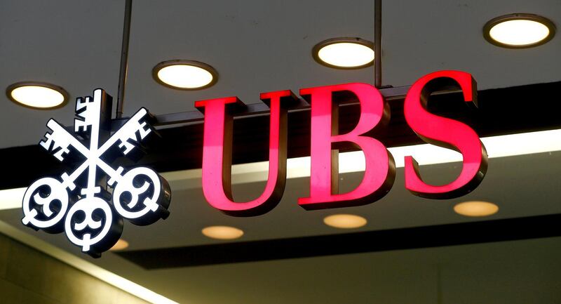 FILE PHOTO: The logo of Swiss bank UBS is seen at a branch office in Zurich, Switzerland, January 27, 2017. REUTERS/Arnd Wiegmann/File Photo