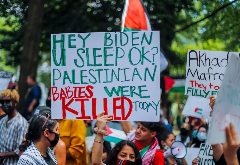 A demonstration  in Atlanta, Georgia, against the armed conflict between Israel and Palestinians. EPA