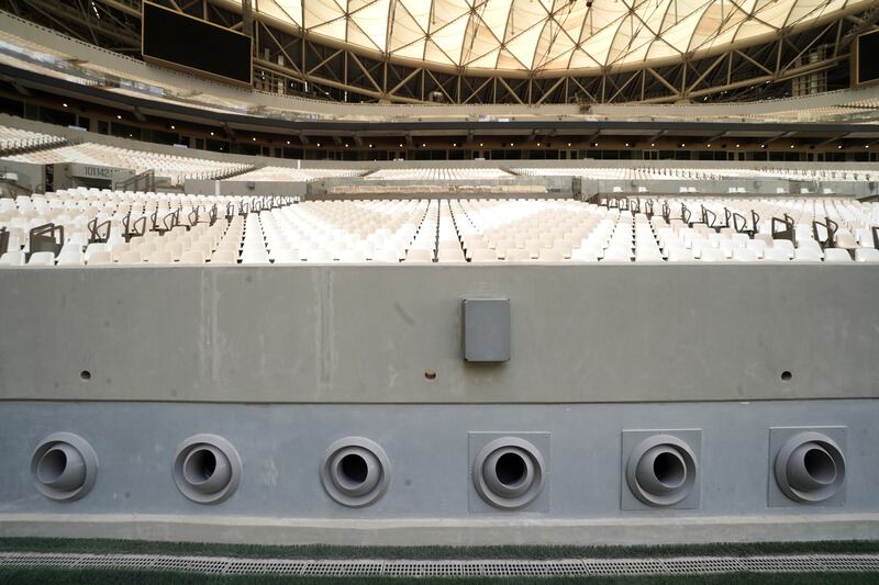 Pitch-side air conditioning system at the Lusail Stadium. PA