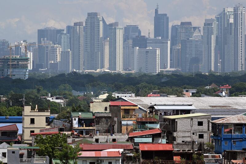 The skyline of the Makati business centre in Manila. The Philippines is focusing on developing 197 flagship infrastructure projects worth approximately $155 billion. AFP