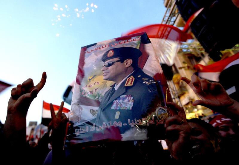 Egyptians gather in Tahrir square to celebrate former Egyptian army chief Abdel Fattah al-Sisi’s victory in the presidential vote in Cairo. Mohamed Abd El Ghany / Reuters