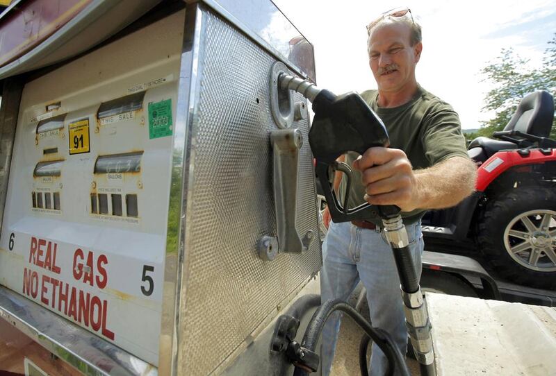 Alan Kroska refuels his ATV with 'Real Gas, No Ethanol' at the Freedom Market in Freedom, New Hampshire in this 2011 photo. The owner of the Freedom Market, explains that he gets ethanol-free gasoline from Canada because it is not manufactured or available in the United States. Brian Snyder / Reuters