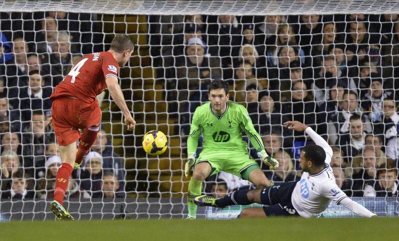 Centre midfield: Jordan Henderson, Liverpool. Produced perhaps the best performance of his Liverpool career in the rout of Tottenham. Toby Melville / Reuters