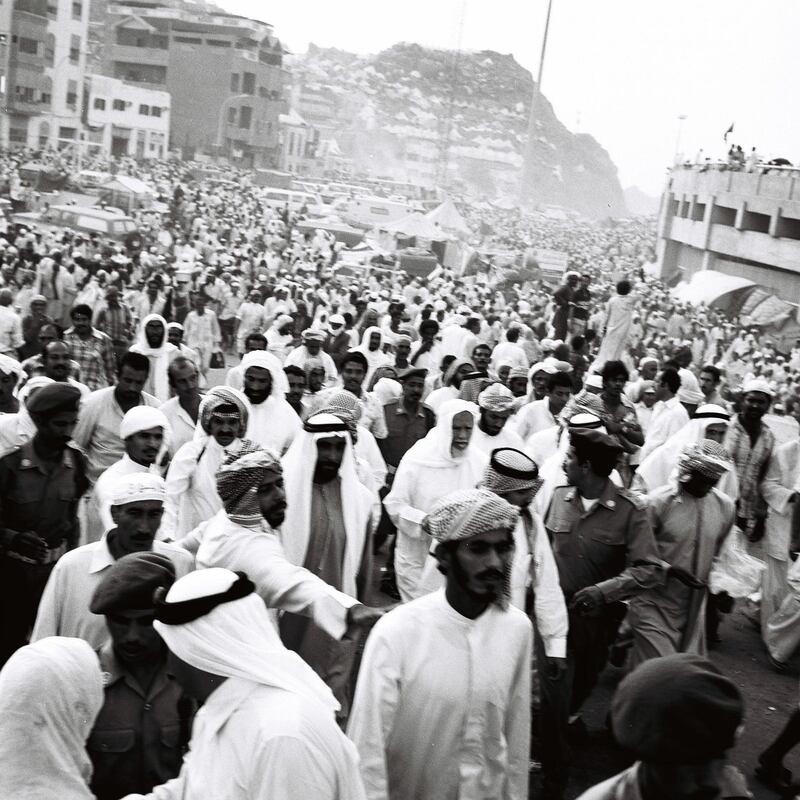 Sheikh Zayed leads to Saudi Arabia for Hajj Pilgrimage. October 27, 1979. Courtesy to Ittihad. History Project 2011