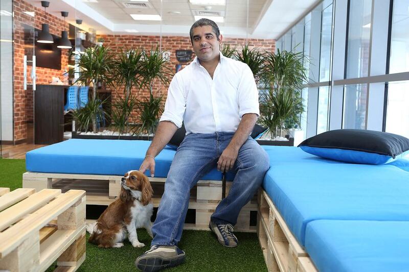 Kavit Handa, founder of Return Hound, at his office in Indigo Tower in Jumeirah Lakes Towers in Dubai. Pawan Singh / The National