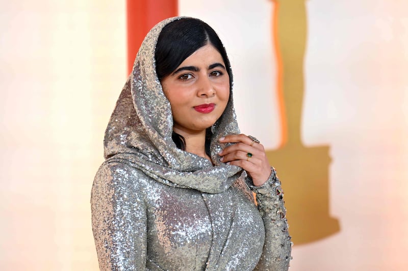 Pakistani activist Malala Yousafzai attends the 95th Annual Academy Awards at the Dolby Theatre in Hollywood, California on March 12, 2023. AFP