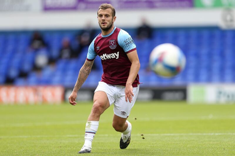 IPSWICH, ENGLAND - AUGUST 25:  Jack Wilshire of West Ham United during the Pre-Season Friendly between Ipswich Town and West Ham United at Portman Road on August 25, 2020 in Ipswich, England. (Photo by Stephen Pond/Getty Images)