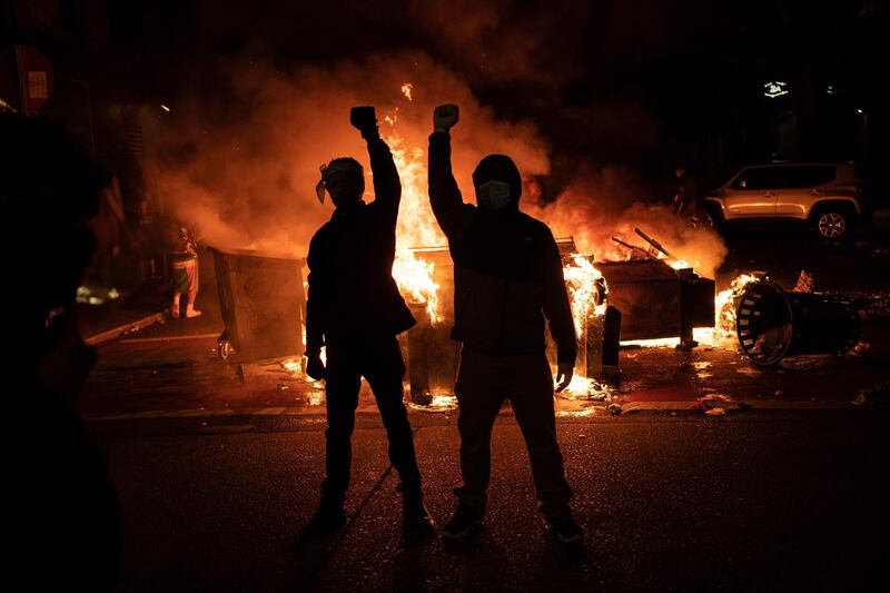 Earlier in the evening, a suspect drove into the crowd of protesters and shot one person, which happened after a day of peaceful protests across the city. Getty Images via AFP