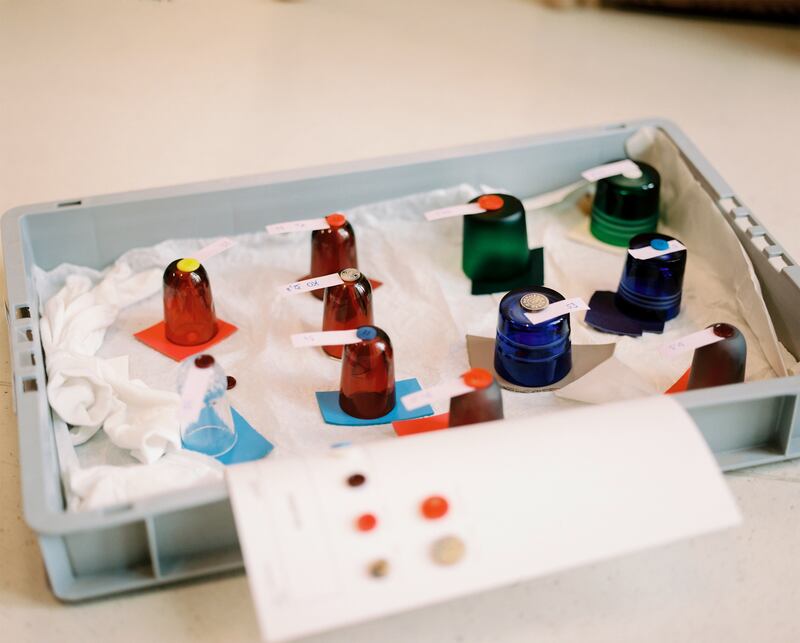 Buttons are transformed into salt shakers in the Petit H workshop. Photo: Hermes