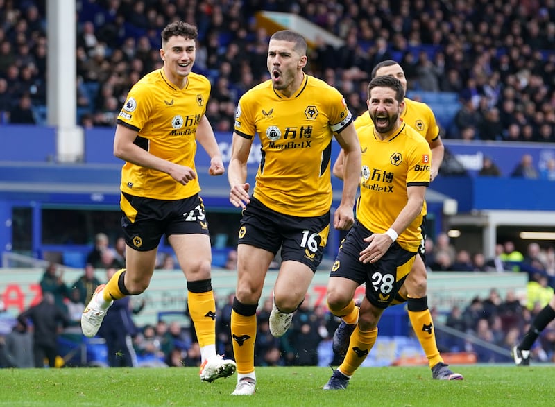 Everton 0 Wolves 1 (Coady 49'). Merseyside-born Conor Coady scored the winner that inflicted a fourth defeat in a row on Everton and left Frank Lampard's team outside the bottom three only on goal difference. PA
