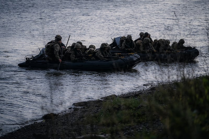 These amphibious troops could be deployed in operations to cross the Dnipro River, in Kherson region, southern Ukraine, say analysts 